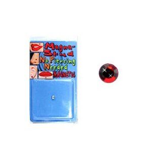 Magnetic Monroe Labret Nose Ear Stud Ring 3mm Red Gem Jewelry