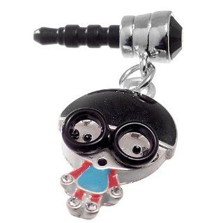 Headphone Plug Nerd Boy Charm for Apple iPhones, iPad, iPod touch with Rhinestones Cell Phones & Accessories