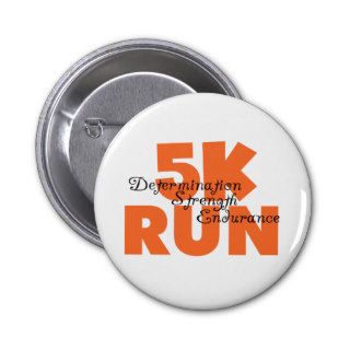 5K Run Orange Pin