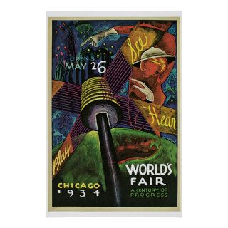 "World's Fair, Chicago, 1934" Vintage Poster