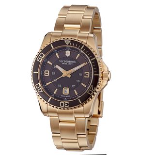 Swiss Army Men's 241607 'Maverick' Brown Dial Goldtone Stainless Steel Watch Swiss Army Men's Swiss Army Watches