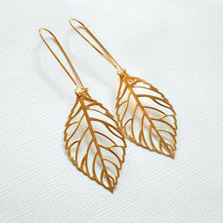 gold leaf outline earrings by belle ami