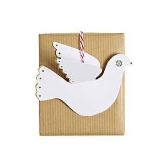 white dove gift tags by lilac coast