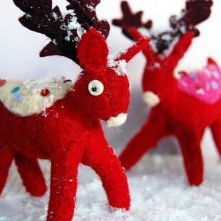 felt reindeer decoration by door 77