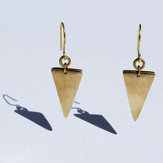 triangle brass mamba earrings by hiro + wolf