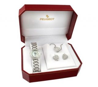 Peugeot Womens Watch Boxed Gift Set with Earrings & Necklace —