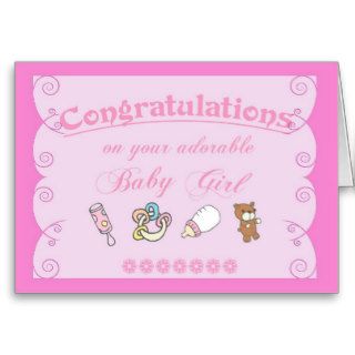 Congratulations on Baby Girl/Pink Greeting Card