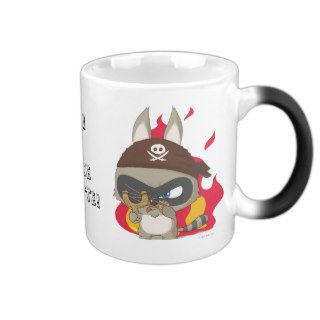 Cute pirate raccoon anime funny kawaii cartoon mug