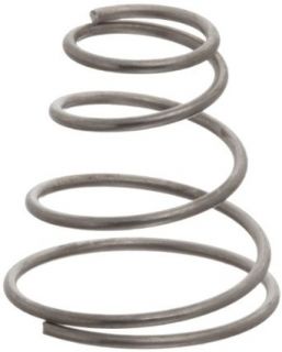 Conical Compression Spring, Type 302 Stainless Steel, Inch, 0.625" Overall Length, 0.6" Large End OD, 0.343" Small End OD, 0.032" Wire Diameter, 2.95lbs Load Capacity, 5.25lbs/in Spring Rate (Pack of 10)