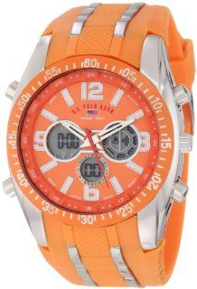U.S. Polo Assn. Sport Men's US9285 Orange Analog Digital Chronograph Watch Watches
