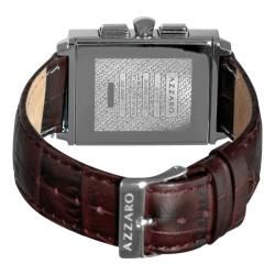 Azzaro Men's 'Legend Rectangular Chrono' Brown Strap Retrograde Watch Azzaro Men's More Brands Watches