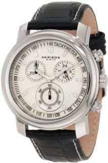 Akribos XXIV Men's AKR443SS Ultimate Quartz Chronograph White Dial Watch Watches