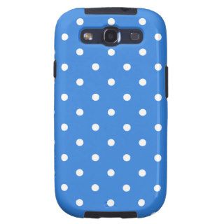 White and Blue Polka Dot Pattern. Samsung Galaxy S3 Cases