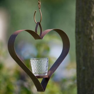 shaker hanging heart tea light holder by the orchard