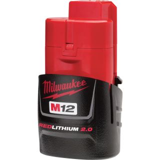 Milwaukee M12 RedLithium Compact 2.0Ah Battery — Model# 48-11-2420  Power Tool Batteries