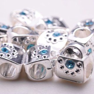DIY 10 Pcs Zinc Alloy Vantige Indian Silver Plated Style Beads/charms for Pandora Necklace, Bracelet