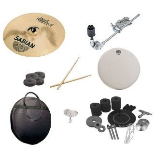 Sabian 16 Inch HH Thin Crash Pack with Cymbal Arm Attachment, Survival Kit, Cymbal Bag, Snare Head, Drumsticks, Drum Key, and Cymbal Felts Musical Instruments