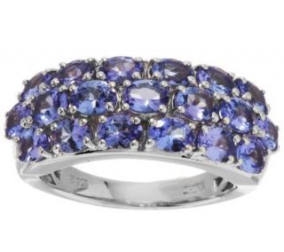 2.80 ct tw Tanzanite Triple Row Oval Sterling Band Ring —