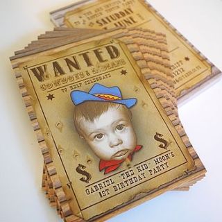 personalised cowboy and indian party invites by happi yumi