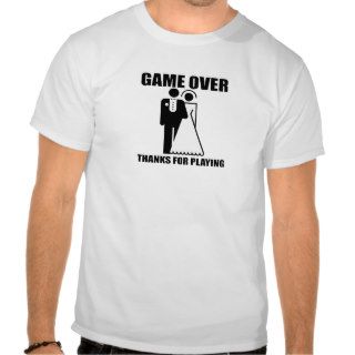 Funny, "Game Over" Wedding design Tees