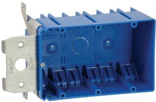 Carlon B349ADJ Outlet Box, New Work, 3 Gang, 5 13/16 Inch Length by 3 5/8 Inch Width by 3 Inch Depth, Blue   Electrical Outlet Boxes  