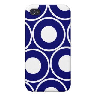 Polka dot Navy Background iPhone 4 Covers