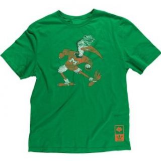 adidas Miami Hurricanes Super Soft Vintage Mascot T Shirt (XX Large)  Athletic Shirts  Clothing