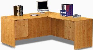 Marquis International ML351 HONEY Honey Simple Workstation with Hanging Pedestals  Office Furniture 