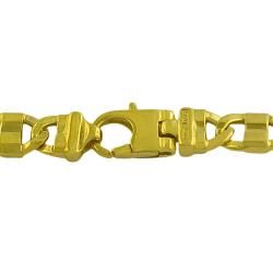 Fremada Gold over Sterling Silver Men's Fancy Mariner Link Bracelet Fremada Men's Bracelets