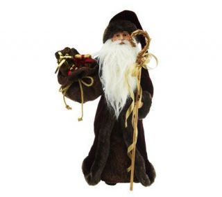 18 Victorian Father Christmas Figure with Faux Fur Trim —