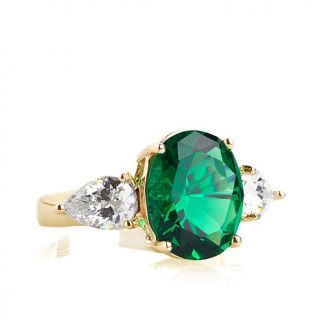 4.83ct Absolute™ and Simulated Emerald with Pear Sides Ring