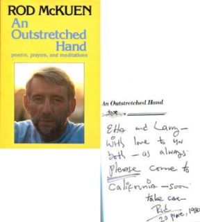 Rod McKuen Autographed / Signed "An Outstretched Hand" Book   Signed Documents Rod McKuen Entertainment Collectibles