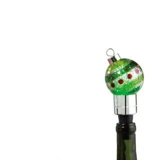 4.5" Green LED Lighted Color Changing Christmas Ornament Wine Bottle Stopper Kitchen & Dining