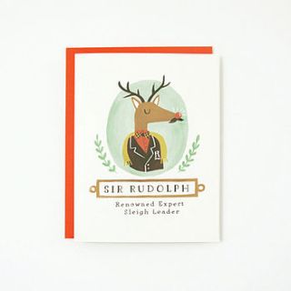 'sir rudolph' christmas card by fox and star
