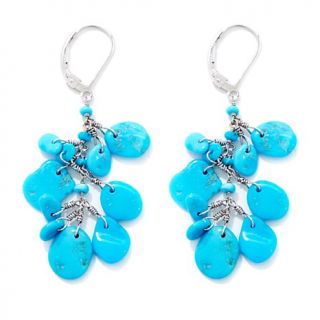Heritage Gems Sleeping Beauty Turquoise Nugget Cluster Sterling Silver Drop Ear