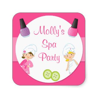 Spa Party Favor Sticker