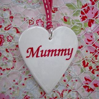 porcelain 'mummy' heart decoration by chapel cards