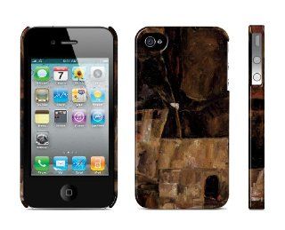 Iphone 4 / 4s Case House and Wall in Hilly Landscape, Egon Schiele, 1911 Cell Phone Cover Cell Phones & Accessories