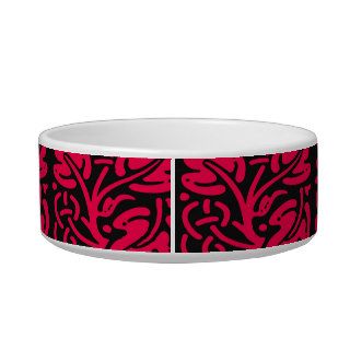 Red and Black Graphic Design Pet Bowl