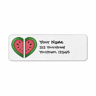 Kawaii Watermelon Heart Custom Return Address Labels