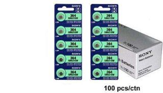 1 Box of 100 Sony 1.55v Silver Oxide Watch Batteries 364 SR621SW Electronics