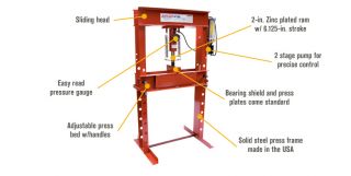 Arcan Air Powered Hydraulic Shop Press — 40-Ton, Model# CP401  Hydraulic Presses
