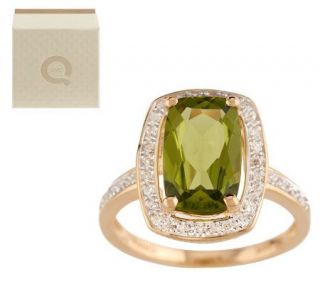 Premier 2.50 ct Peridot and 1/8 ct tw Diamond Ring, 14K Gold —