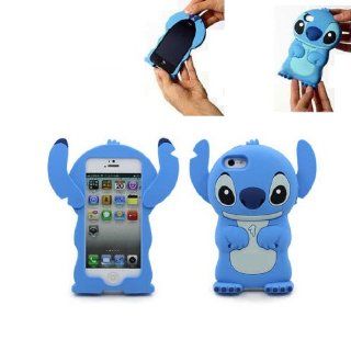 Best2buy365 3D Cute Stitch Silicone Silicon Soft Skin Case Back Cover For iphone 5G 5 Blue Ear Moveable and Foldable Cell Phones & Accessories