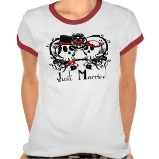 Gothic Skull Just Married Shirt
