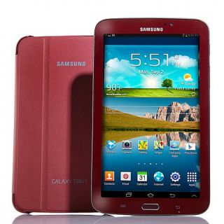 Samsung Garnet Red Edition 7” Galaxy Tab 3 with Folio Case, App Pack and