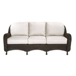 Classic Wicker Outdoor Sofa with Cushions   Portofino Ether, Black Walnut   Frontgate, Patio Furniture  Patio, Lawn & Garden