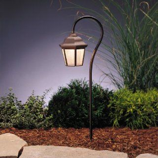 Kichler Lighting 15352OZ Traditional Lantern 1 Light 12 Volt Landscape Path & Spread Light, Olde Bronze with Etched Seedy Glass    
