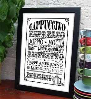 retro style coffee print by fizzy lemonade
