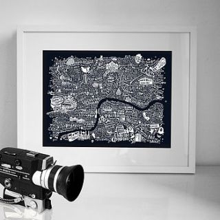 typographic central london film map by run for the hills